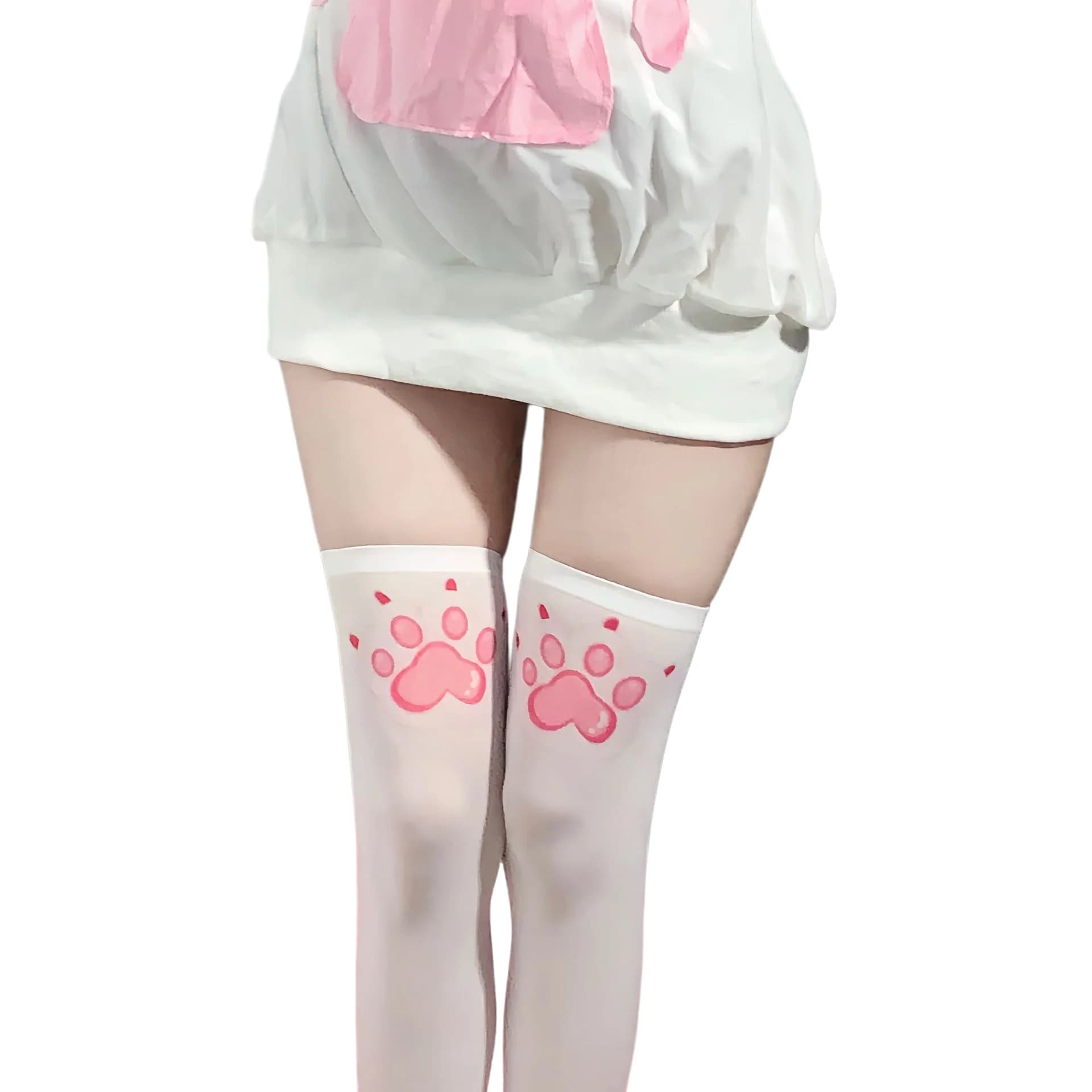 New Cat Claw Tattoo Stockings Girls Pure Desire White Over-the-knee Cat Claw Socks Sexy Stockings Women Over-the-knee Socks