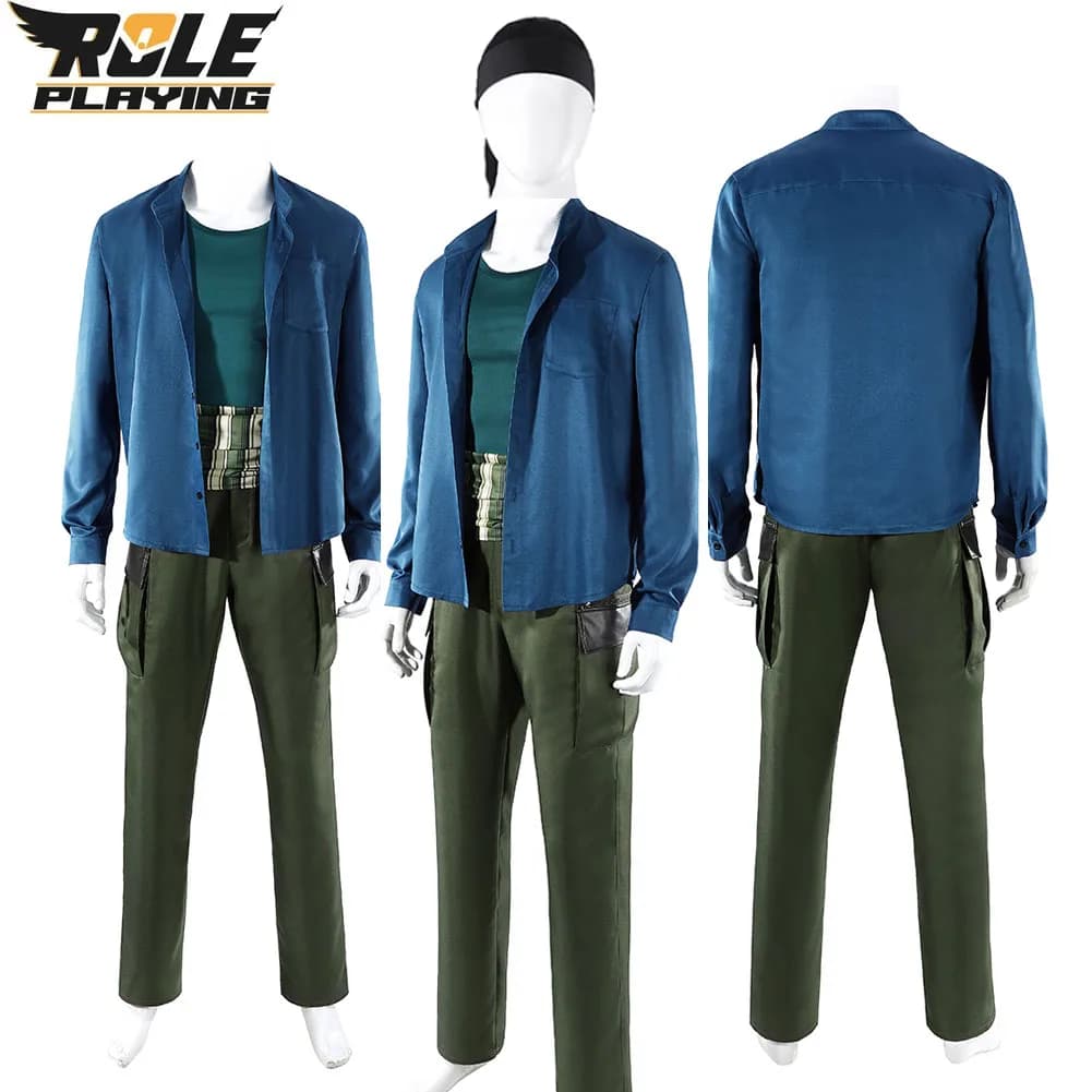 Costume Cosplay Roronoa Zoro, Abbigliamento Fantasy per Uomo, Camicie, T-shirt, Pantaloni, Fazzoletti, Gilet, Completo Maschile per Halloween e Carnevale