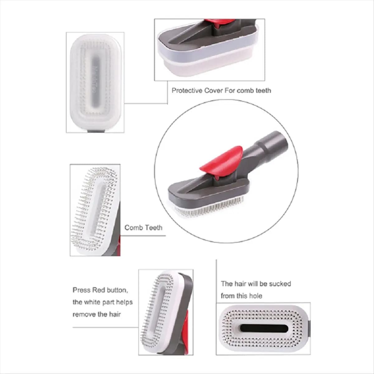Accessorio per Aspirapolvere, Strumento di Toelettatura per V6 DC44/45/52/58/59, Parti di Ricambio, Spazzola per Toelettatura di Cani e Gatti