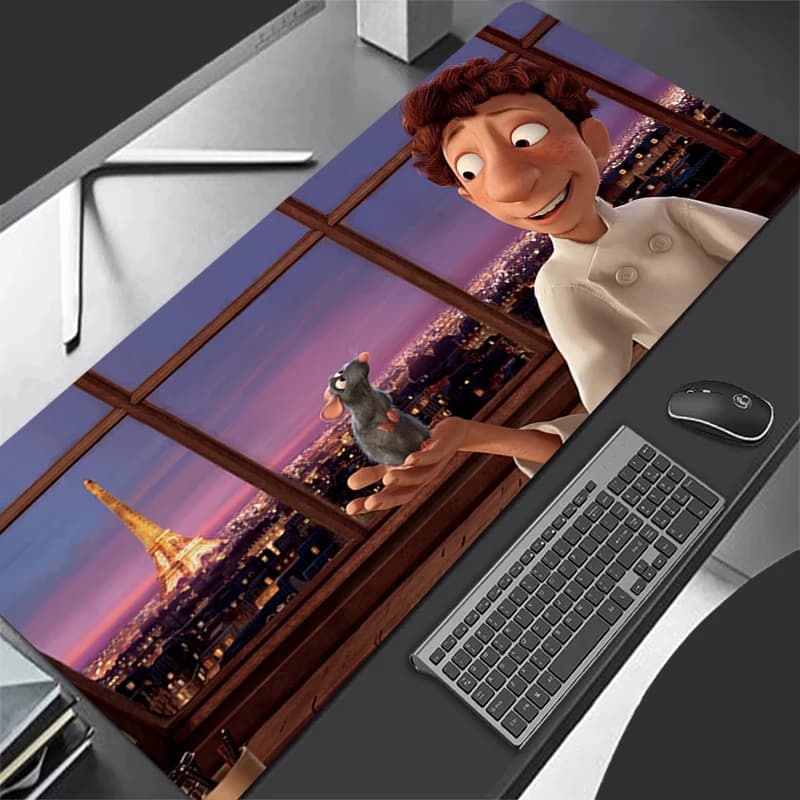 Mouse pad velocità pc Per lettori e-sport Laptop da ufficio Mini PC XXL Tappetino per tastiera per computer Tappetino da scrivania antiscivolo Ratatouille Mousepad