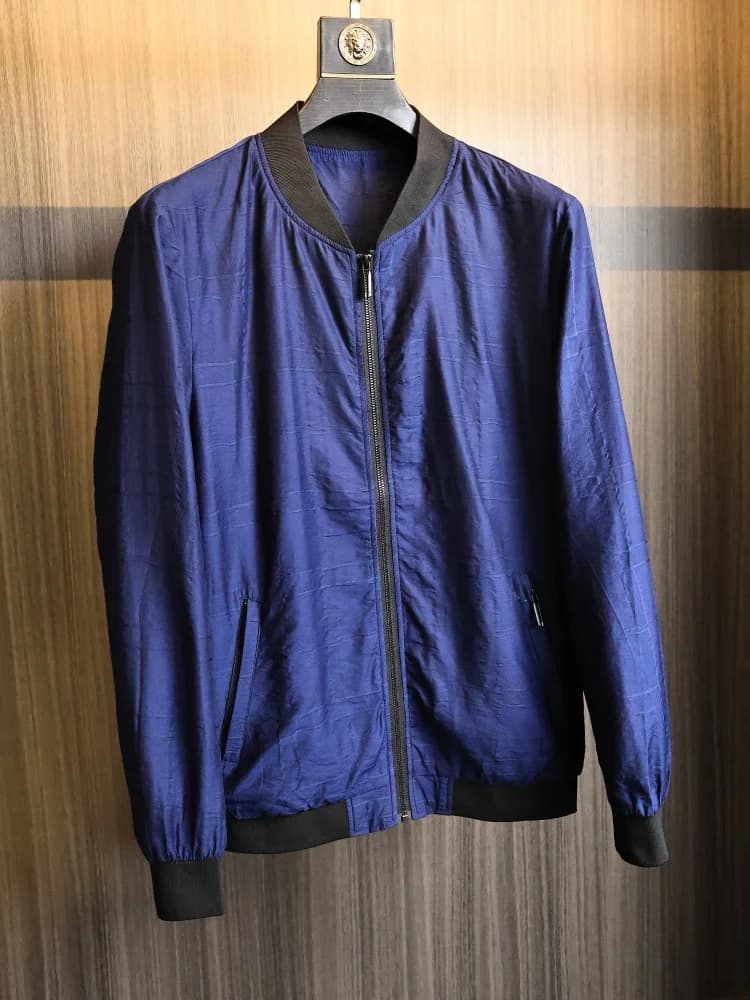 High-End Texture Men's Baseball Collar Jacket Comfortable Breathable Lenzing Mixed Fabric Skin-Friendly Fashionable Spring Ou...