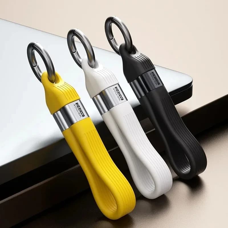 PD3.1 USB4.0 Type-C Full Function Data Cable Power Bank Short Type-C Male/Type-C Male Flexible Cable 2026