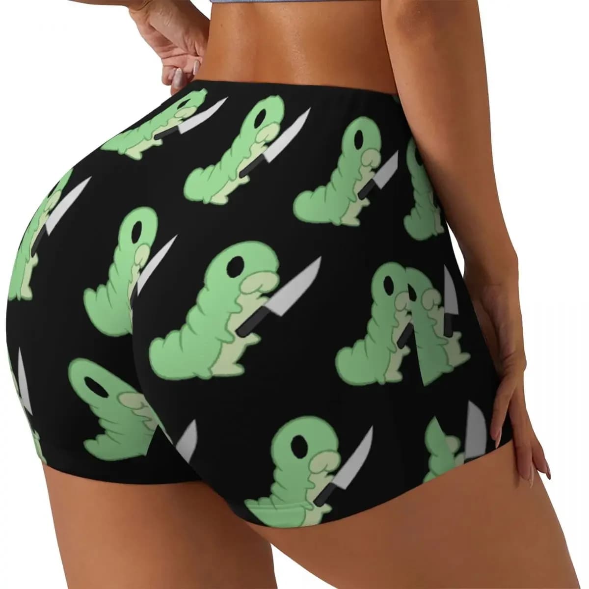 Custom Hollow Knight Grub With A Knife Women Gym Workout Running Shorts Athletic Volleyball Biker Yoga Shorts