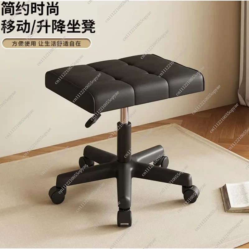 Rolling Lifting Footrest Stool Adjustable Height Office Home Step Stool Swivel Caster Foot Rest for Desk