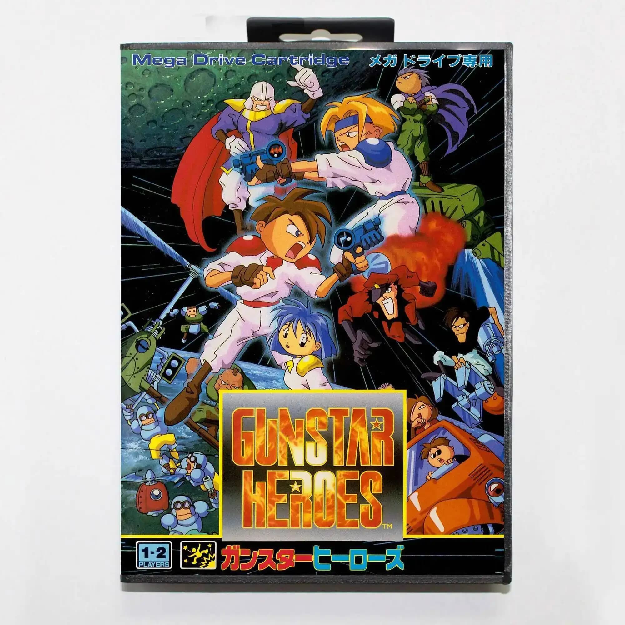 Hot Sale Gunstar Heroes Game Card With JP Box 16bit MD Cart For Sega Mega Drive/Genesis System