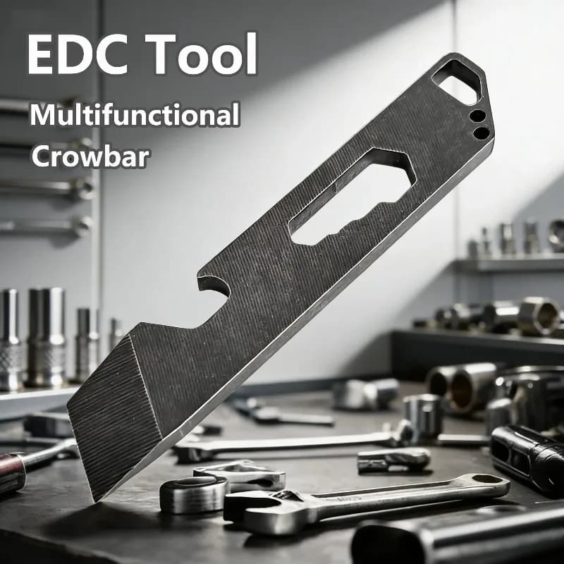 Multi-utensile EDC Pry Bar | Bastone di Sopravvivenza in Acciaio Inossidabile con Cacciavite e Apribottiglie | Chiave Portatile per Esterni