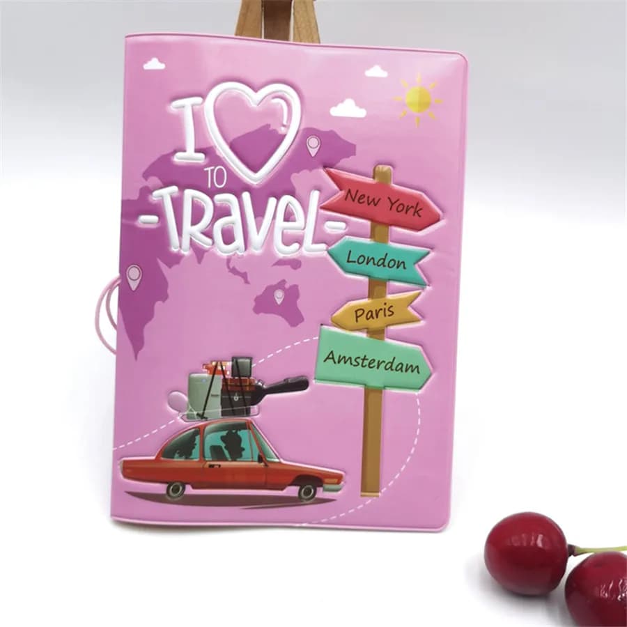 1 pezzo I Love Travel 3D custodia per passaporto in PVC/custodia per passaporto/portafoglio materiale scolastico per studenti