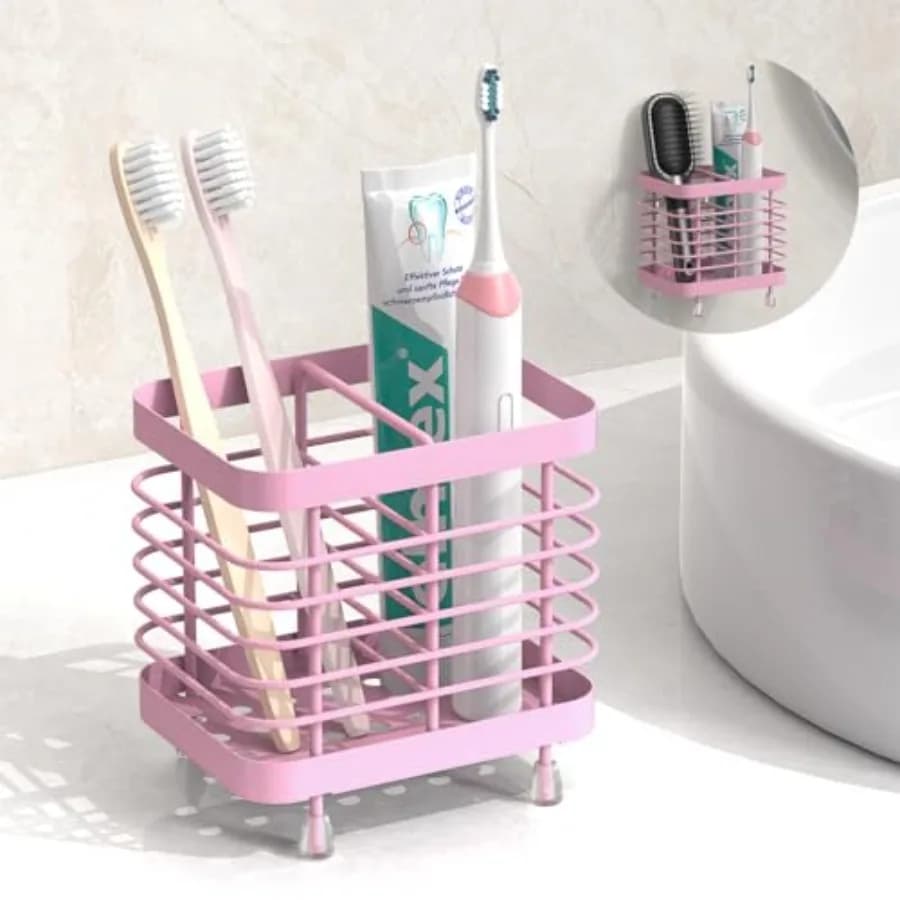 Portaspazzolini da Bagno, Supporto da Parete in Acciaio Inox per Spazzolino Elettrico, Portaspazzolino e Dentifricio per Doccia