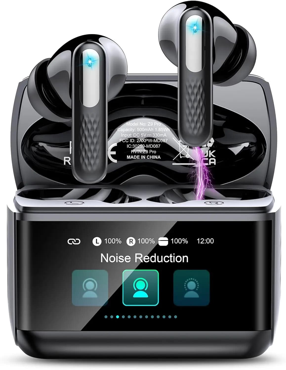 AI Translation Earbuds Real Time, 3-in-1 Simultaneous Interpretation Headphones With Touch Screen & APP, 48H Translatior Earbuds