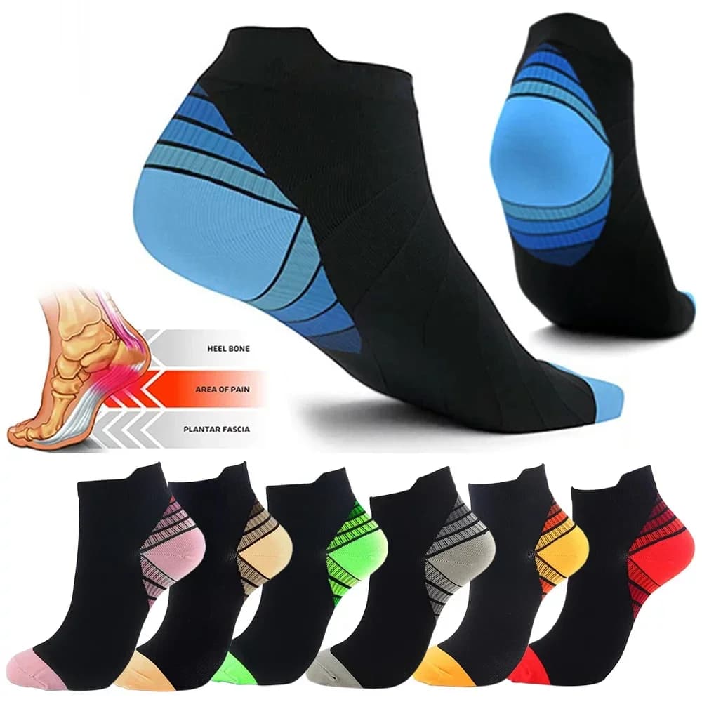 1 paio di calzini sportivi a compressione per corsa, per uomo e donna, calzini atletici con supporto per i piedi per corsa, ciclismo, golf, lavoro
