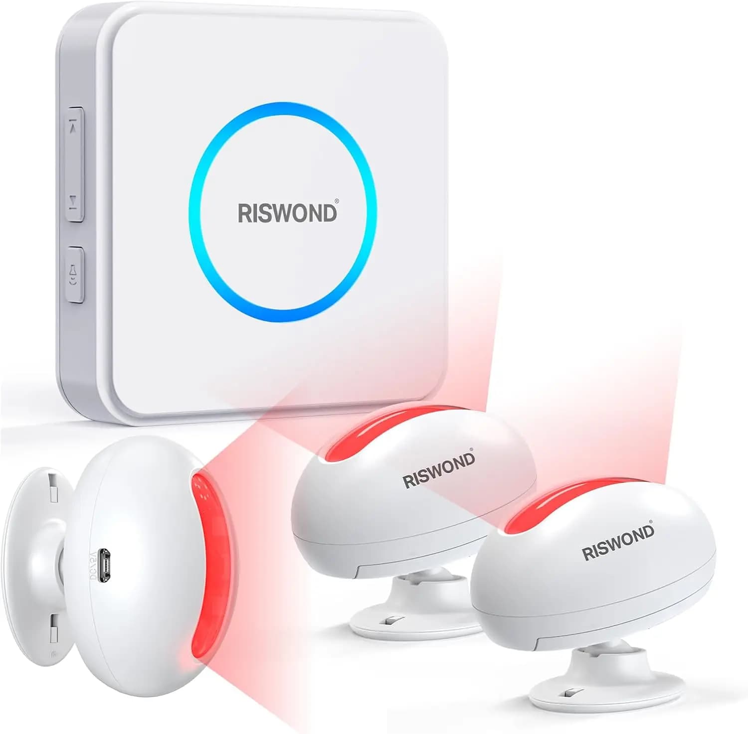 Campanello Wireless con Sensore di Movimento e Allarmi Regolabili, Sensori Espandibili per Uso Domestico e Aziendale
