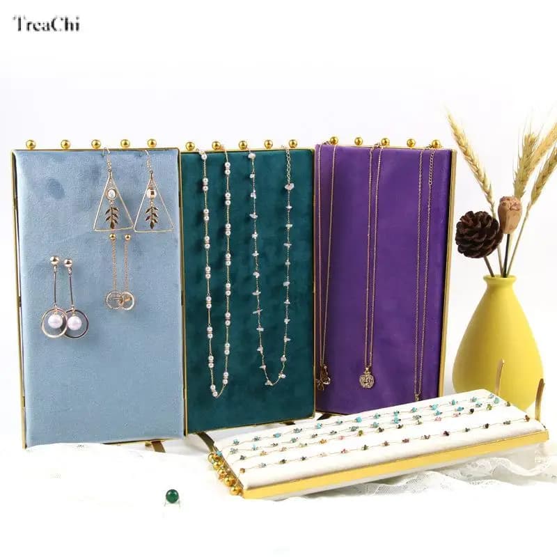 Screen Creative Necklace Pendant Jewelry Booth Earrings Metal Storage Rack Organizer Silk Velvet Display Prop Exhibitor Menora