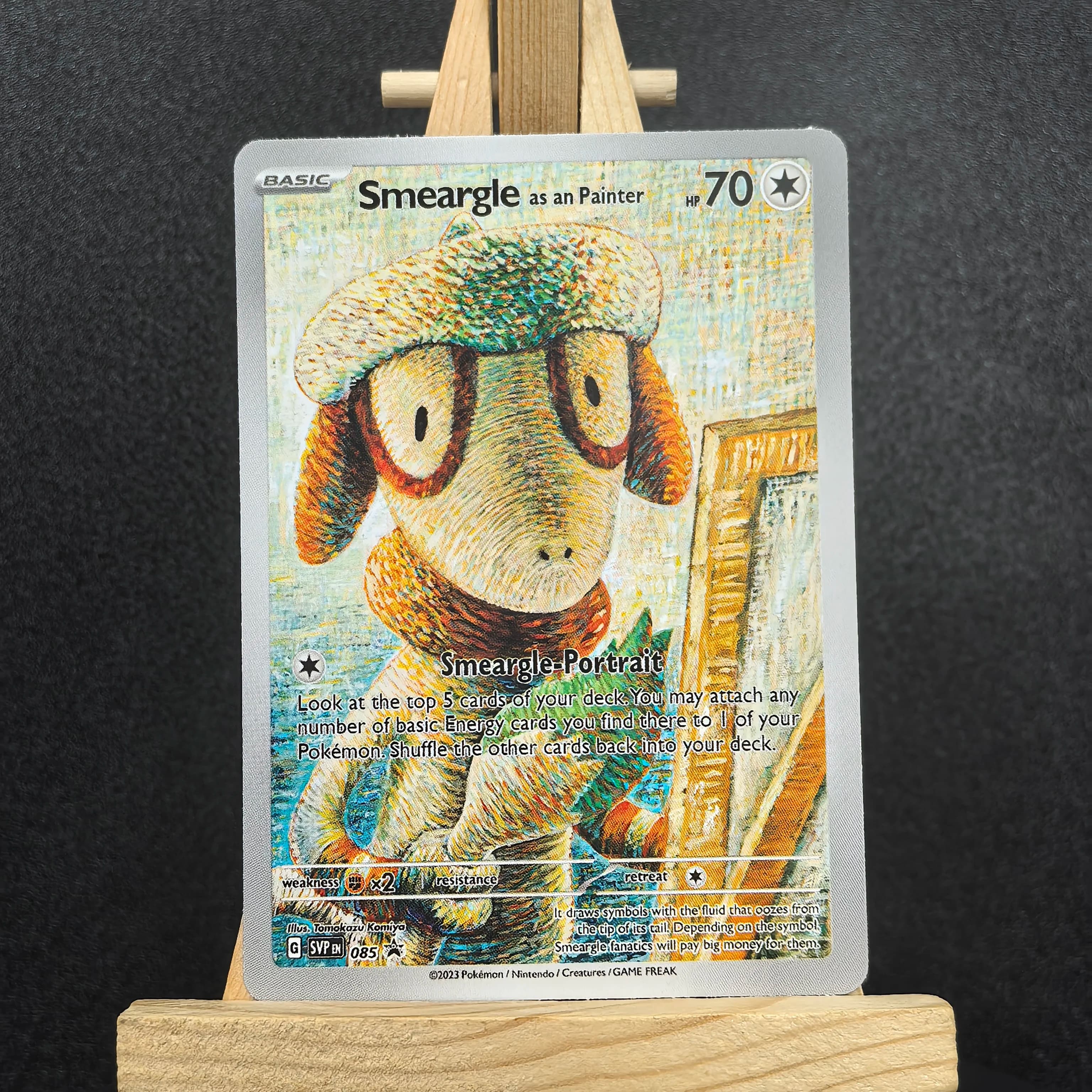 2023 Van Gogh Museo Carte Pokemon PTCG Anime Van Gogh 085 Smeargle RARE Self Made Carte singole Gioco classico Anime Carte regalo