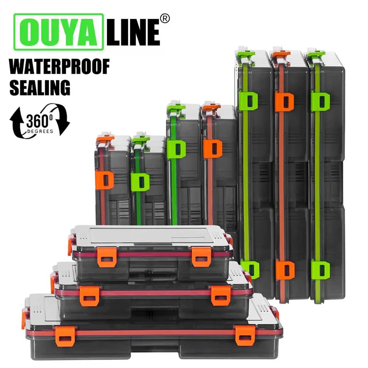 OUYALINE waterproof fishing equipment box for artificial bait boxes for bait container for baits fishing accessories