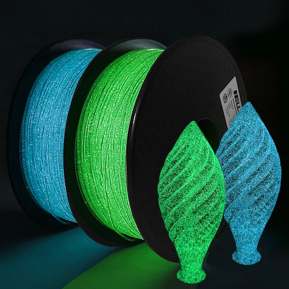 Stampante 3D PLA Filamento stampante che si illumina al buio 1 kg 500 g 250 g 1,75 mm Stampa 3D Materiale sublimatico Arcobaleno Firefly Verde