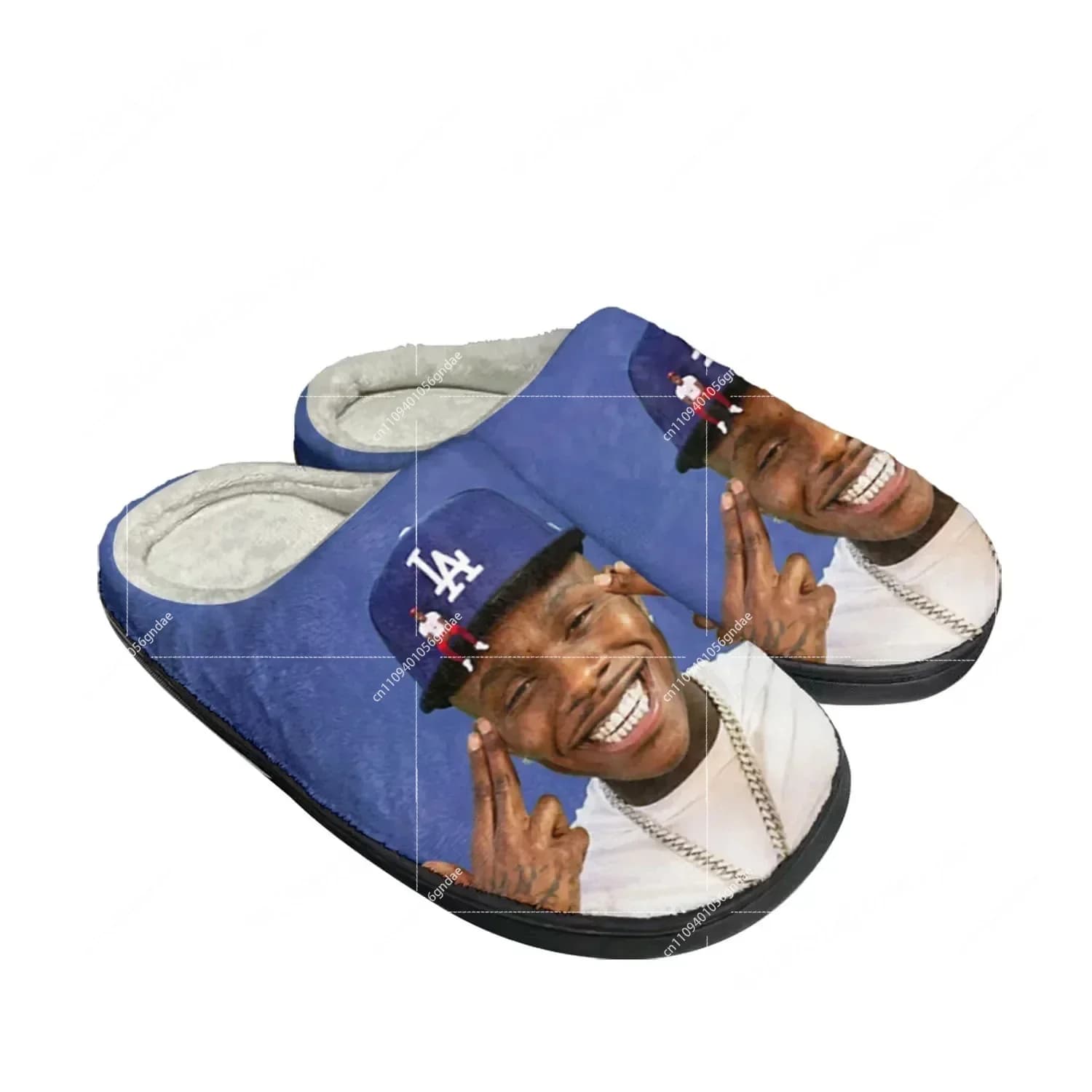 DaBaby Rapper Music Pop Blue Home Cotton Custom Slippers Mens Womens Sandals Plush Bedroom Casual Keep Warm Shoe Thermal Slipper