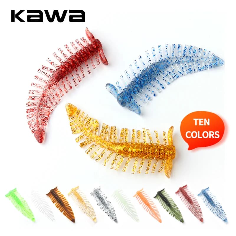 Kawa Pesca Esche Morbide Multi-piedi Esche 8 cm/2.5g Bass Trota Pesce Gatto Swimbaits Crankbaits TPE Materails Realistici Pesce Spigola Pikes