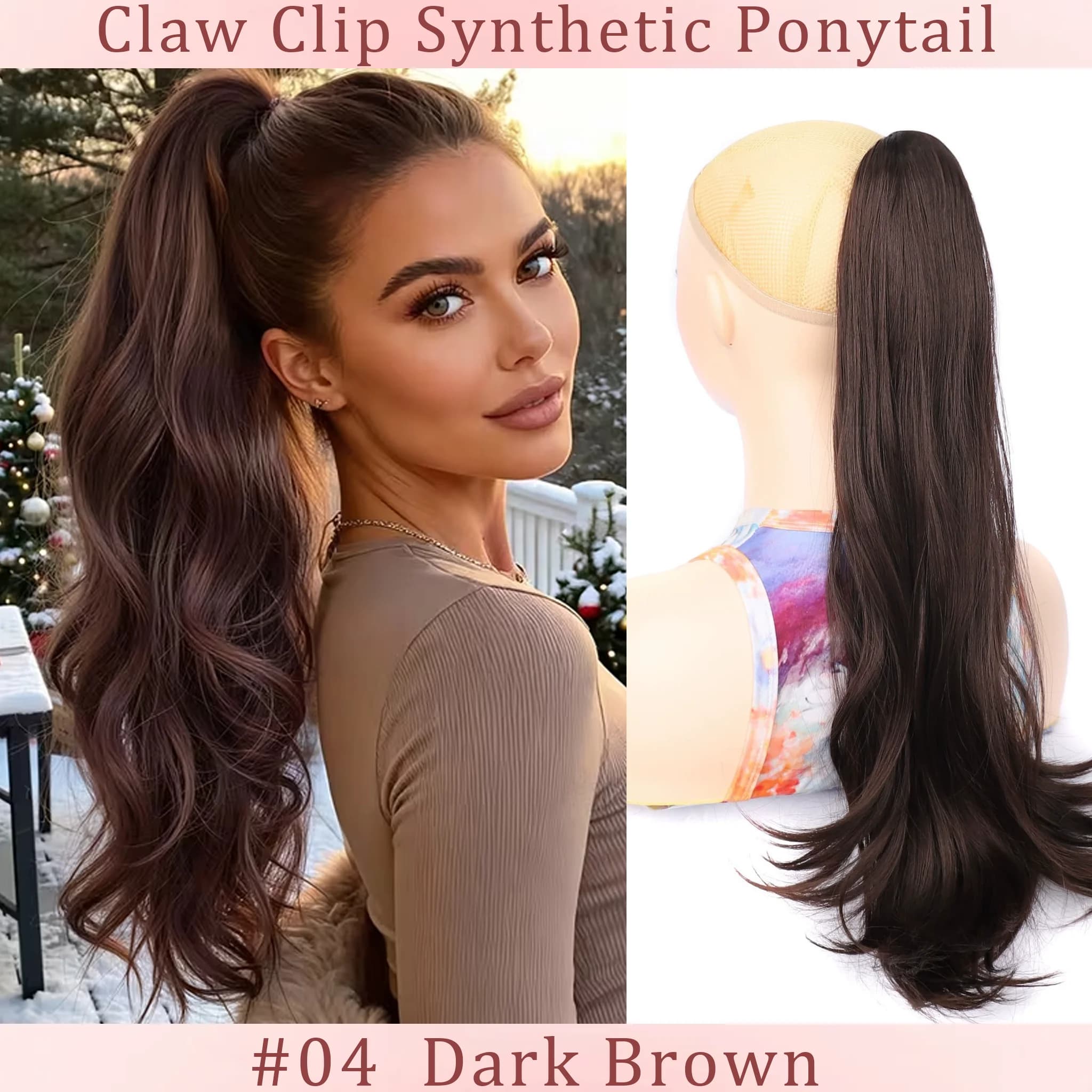 Curly Claw Clip Synthetic Ponytail Extension Designed for Featuring Synthetic Hair Clip-Ins Suitable for Everyday Use
