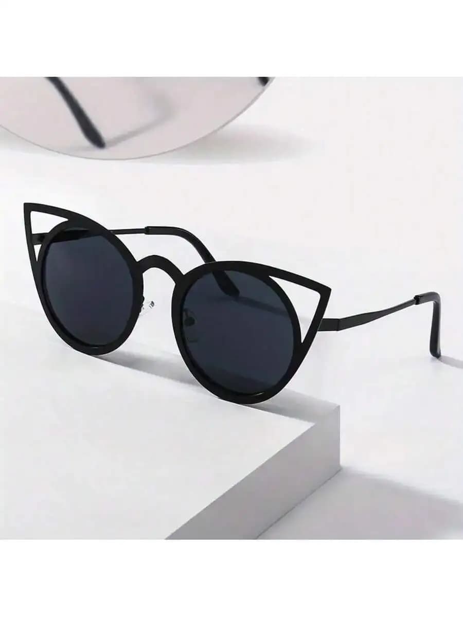 Occhiali da sole con montatura rotonda in metallo Cat Eye per donna, uomo, accessori moda unisex