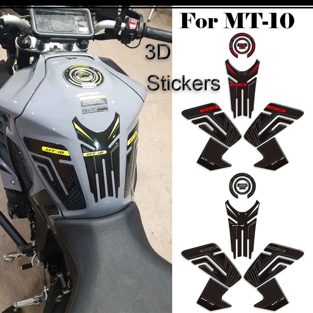 For MT10 FZ10 FZ MT - 10 MT-10 SP Motorcycle Tank Pad Side Grips Gas Fuel Oil Kit Knee PVC+Epoxy Resin Protector Stickers