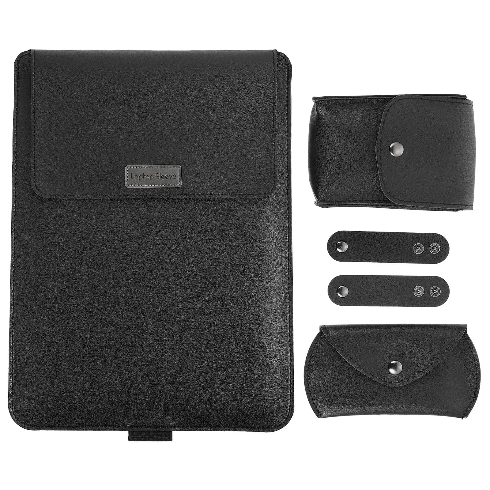 Set di 1 custodia per laptop con supporto, borsa portatile pieghevole per laptop, custodia da viaggio per affari con supporto per mouse, cavo dati e cinghia per il trasporto.