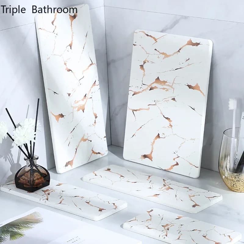 1 pz Nordic Diatomite vassoio di stoccaggio rettangolo accessori per il bagno portaspazzolino bocca tazza lavaggio Set portaoggetti organizzatore