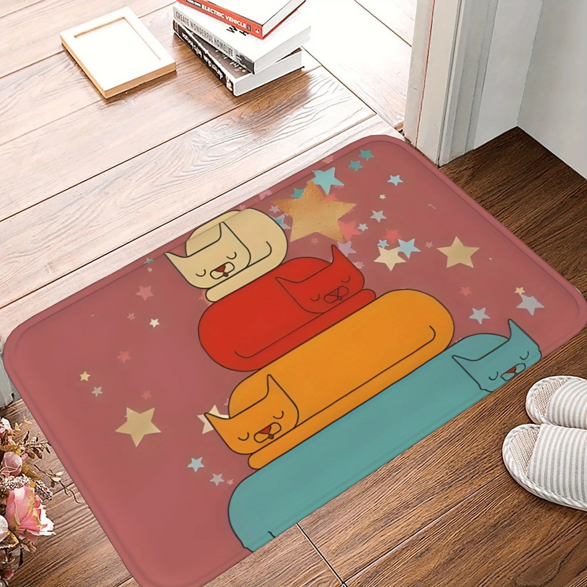 1PC gatto addormentato modello tappeto da cucina tappetino antiscivolo design pop tappeto da bagno tappeto da bagno per la casa lavello lavanderia decoreeree