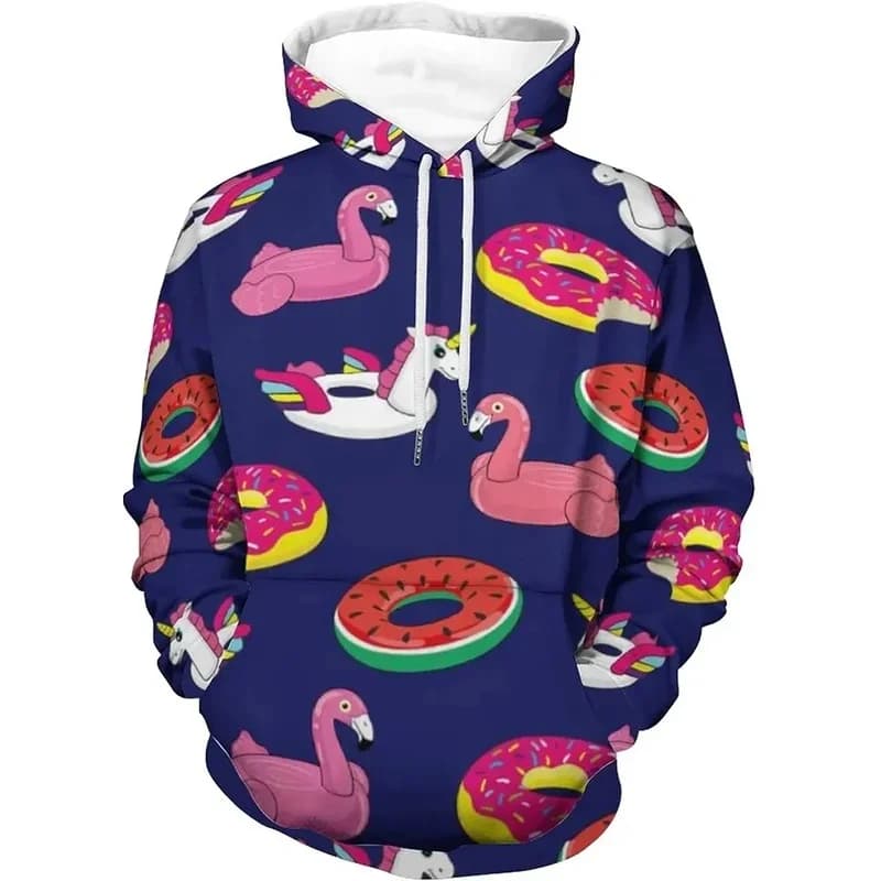 2026 Fashion New Autumn Donut 3D Printed Hooded Sweatshirt men's Casual Loose Fitting Pullover Sportswear Sweatshirt For Men