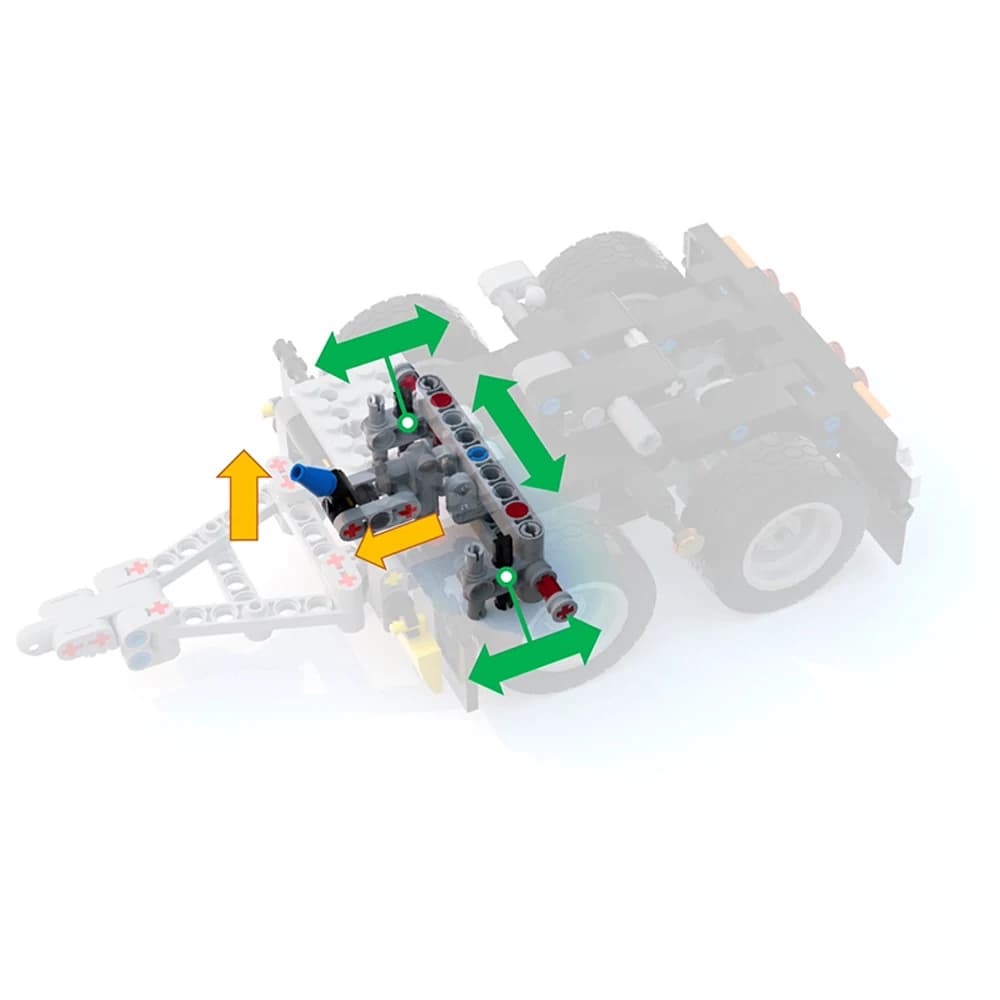 Convertitore Dolly 42078 a 2 Assi, Camion Tecnico Autoallineante per Kit di Accessori per Blocchi di Costruzione MOC Legoeds