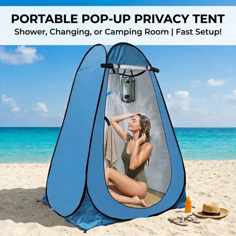 Tenda Privacy UPF 40+ Portatile per Doccia, Toilette e Spogliatoio da Campeggio, Spiaggia, Esterni - Riparo Impermeabile Pop-Up