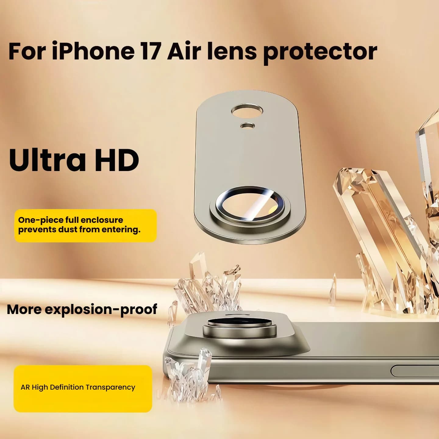 All-in-One Full-Coverage Lens Protector For Apple IPhone 17 Air, Matte Armor Metal Camera Guard Cover For IPhone Air Rear Camera
