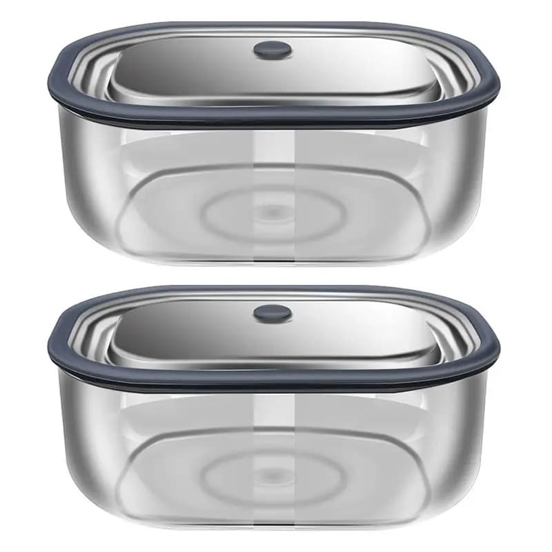 Scatola per il pranzo rettangolare in vetro borosilicato alto riscaldamento a microonde Bento Box per la conservazione degli alimenti scatola per patatine sigillata con coperchio