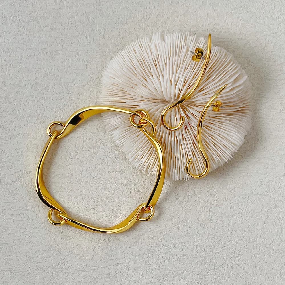 ENFASHION Hiphop Orecchini a pendaglio con gancio per le donne Pendientes Mujer Orecchini color oro Gioielli di moda Natale all'ingrosso E221458