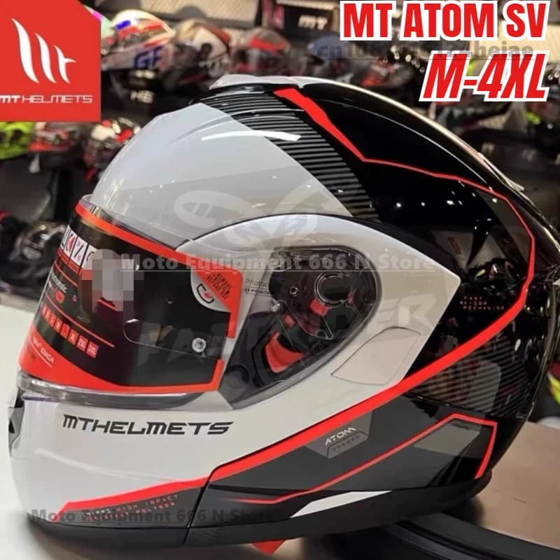 MT ATOM SV Casco apribile a doppia lente Casco integrale di sicurezza per moto per uomo e donna Certificazione DOT ECE casco moto