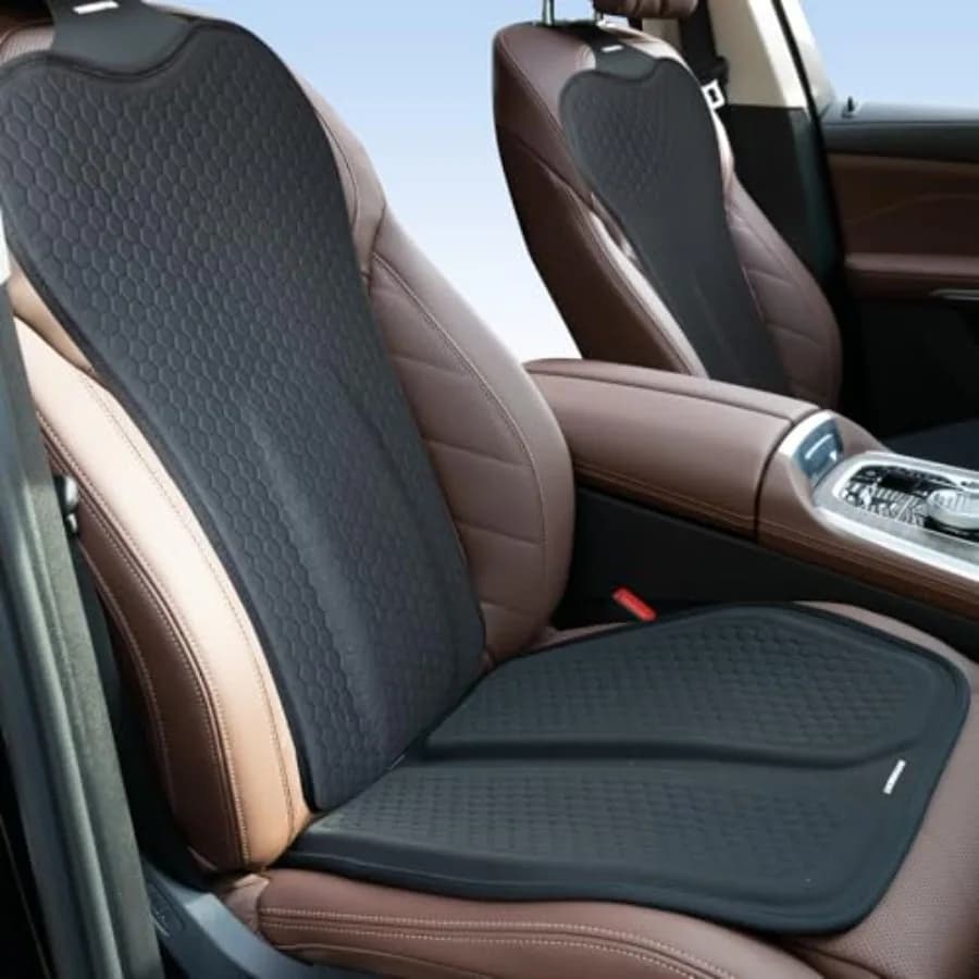 Cuscino di Supporto Lombare per Sedile Auto con Gel per il Sollievo della Schiena, Cinghie Regolabili per Dolore Sciatico, Migliora la Postura, Nero
