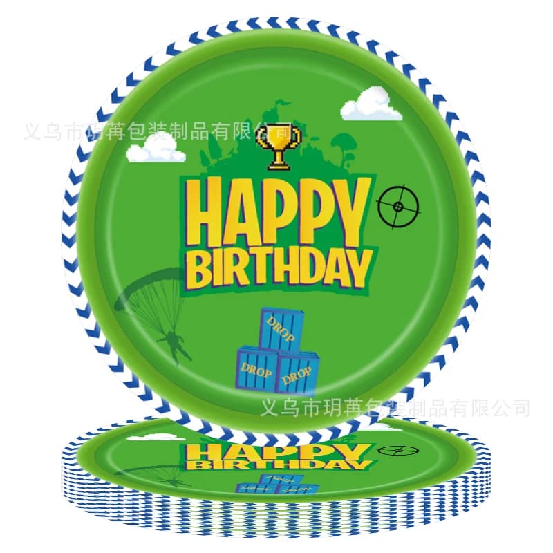 Set di stoviglie Fortnite Alpaca per feste a tema cartoni animati, per bambini, baby shower, con piatto, tazza e topper per torta per feste di compleanno