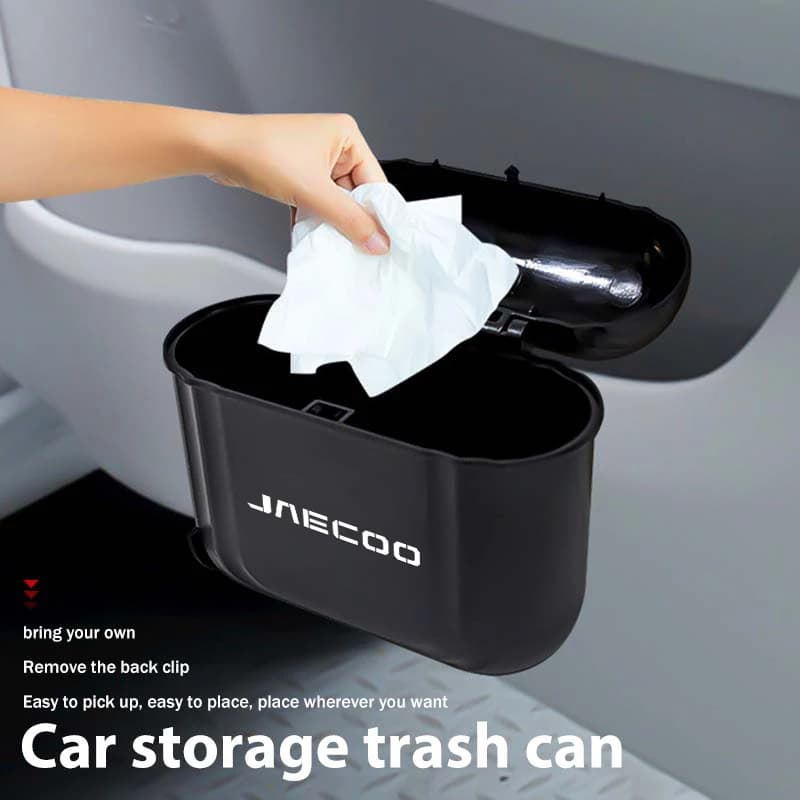 For JAECOO Portable Hanging Car Trash Can Wastebasket Trash Bin with Lid Storage Bin J8 J7 PHEV C9 2WD AWD