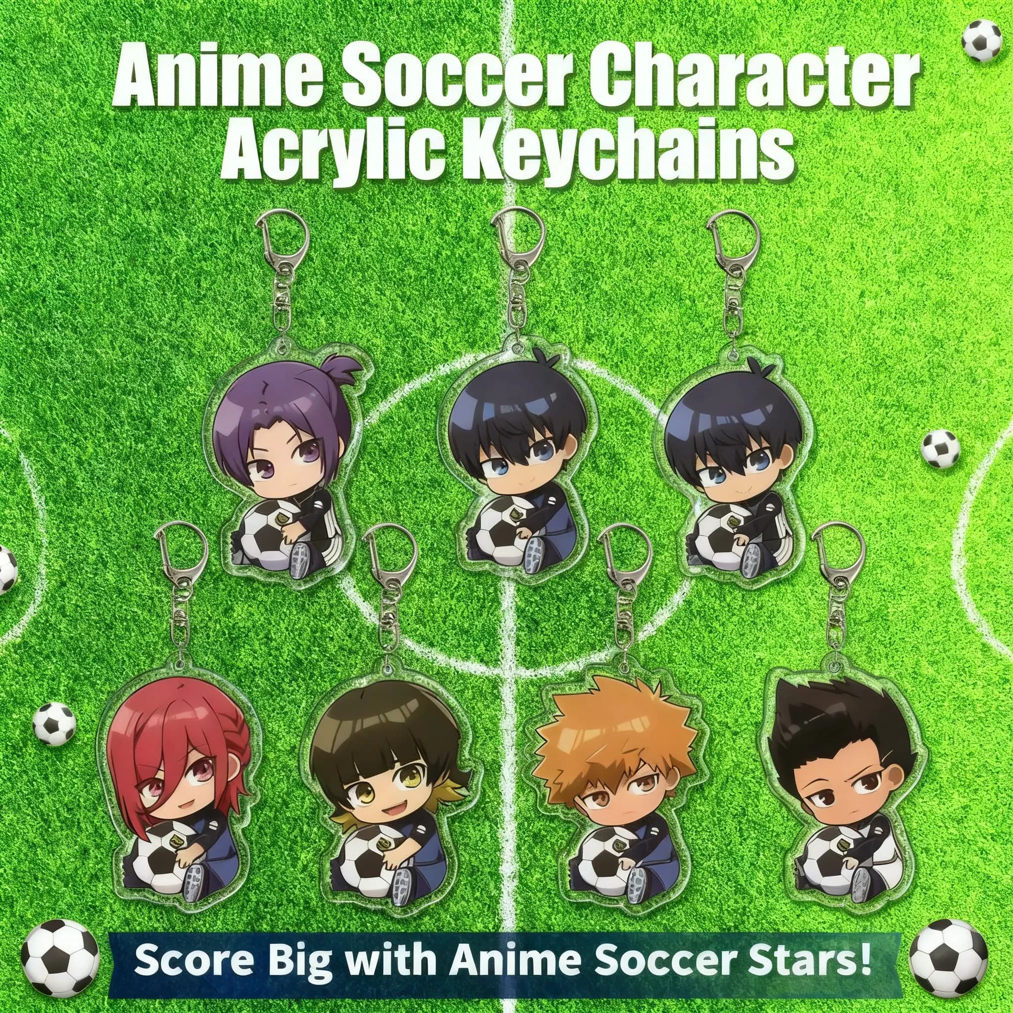 Portachiavi in Acrilico Blue Lock Sae Itoshi, Merchandise Anime per Scuola e Campus, Pronto per la Spedizione, Vendita all'Ingrosso e Dropshipping