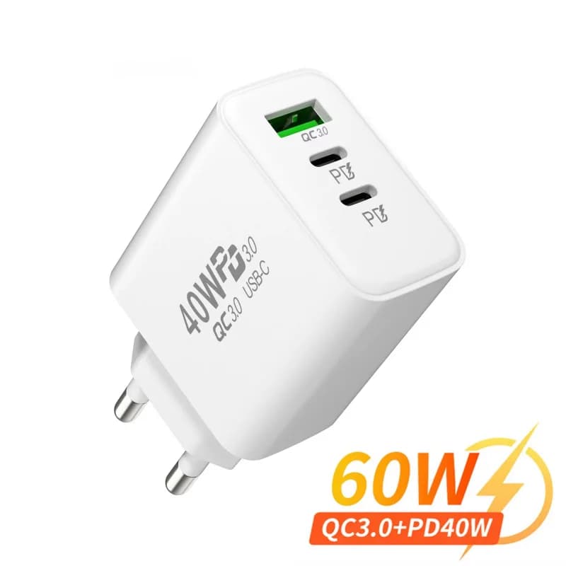 2026New GaN Fast Charging Charger USB PD Type-C Multi-Port Mobile Phone Adapter for iPhone pro Max Samsung Xiaomi Huawei