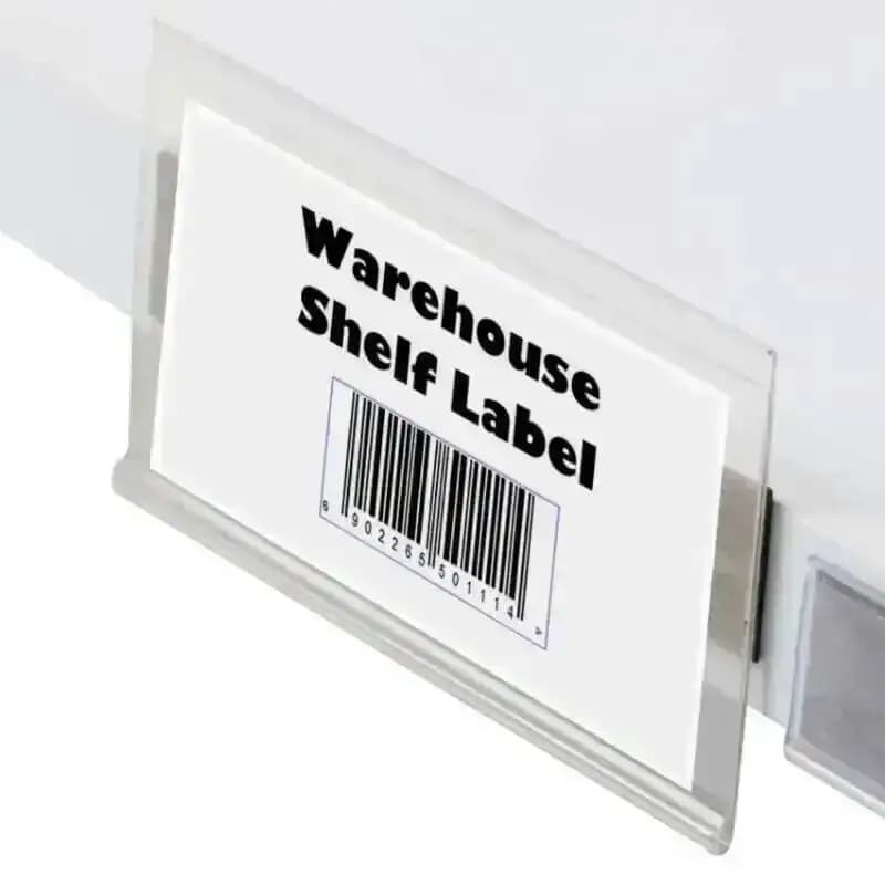 1 confezione di plastica in PVC per ripiani, strisce dati, supporto per clip, prezzo della merce, etichetta per cartello, display, striscia magnetica sul retro, H4,2 cm