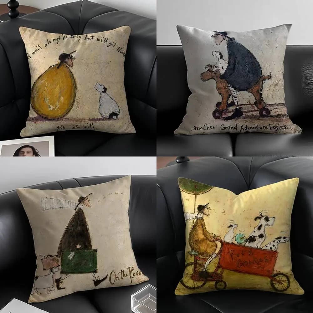 Pittura S-Sam Toft Art Federa per cuscino Anti-polvere Federa per cuscino per divano in peluche corto setoso con cerniera invisibile