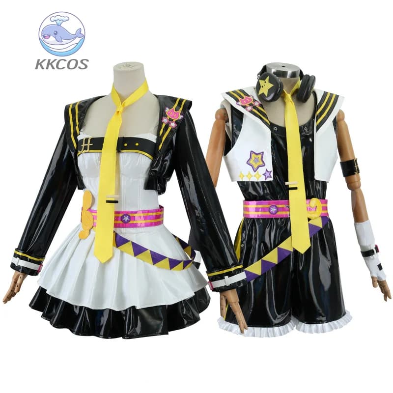Anime Muse Dash Rinn Lenn Game Costume Cosplay Uniform Jacket Gonna Wig Halloween Party Role Games Women's Dresses Men KKCos