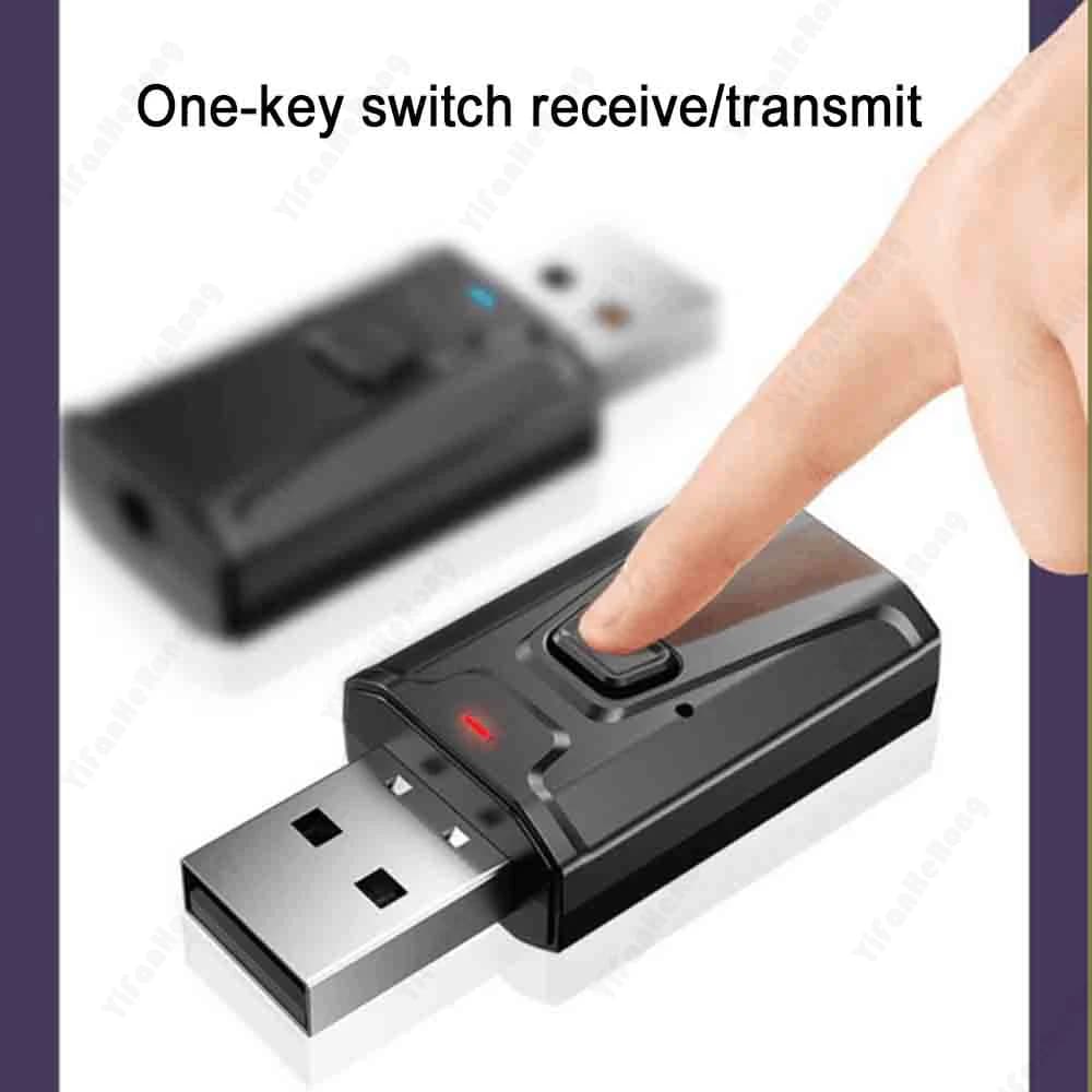 Wireless audio transmitter receiver Adapter 2 in 1 with 3.5 mm cable for car TV Aux Speaker compatible with Bluetooth 5.0