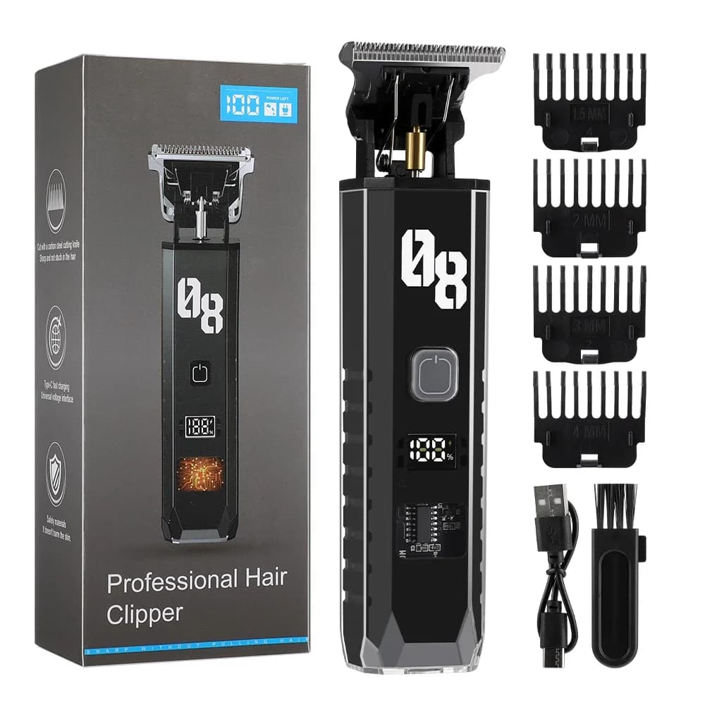 Men's Haircuts Wireless Haircuts Rechargeable Haircutting Kit with LED Display Barber Haircut