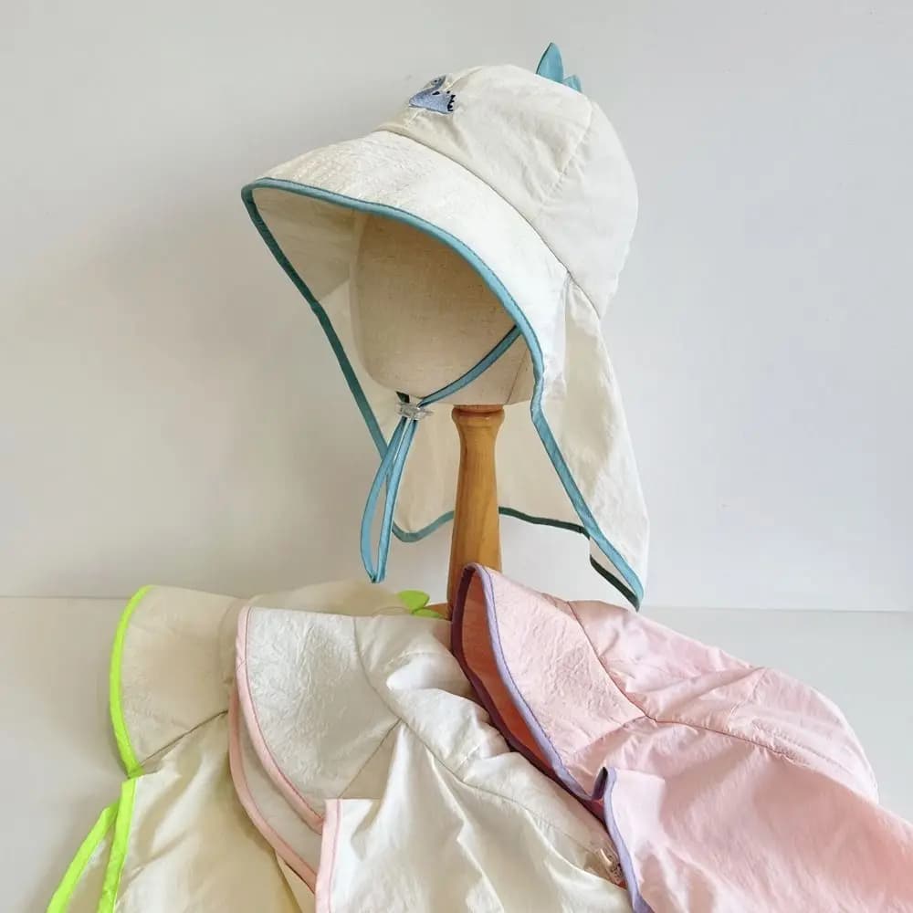 Cappello alla moda con protezione UV a tesa larga, tessuto morbido e traspirante, cappelli estivi per bambini, accessori da spiaggia, cappello parasole leggero per bambini