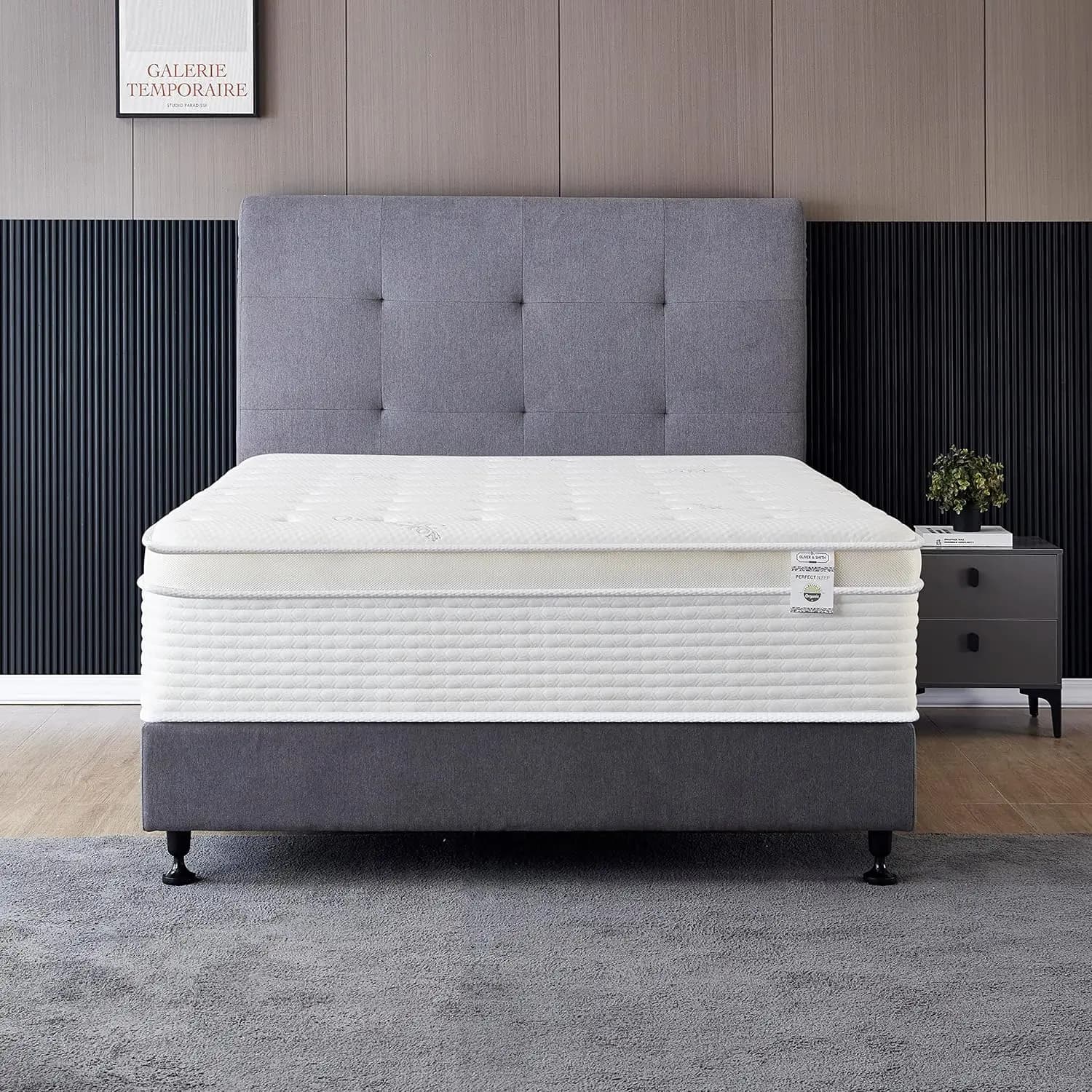 Materasso Ibrido in Peluche da 14 Pollici, Supporto a Molle con Memory Foam, Rivestimento Traspirante, Letto in Scatola, Personalizzabile