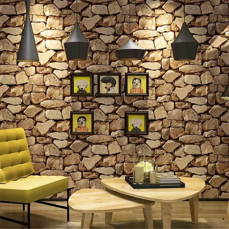 Carta da parati autoadesiva con motivo in pietra simulata 3D Design in mattoni Dormitorio Negozio Decor Addensato tridimensionale Peint Obos