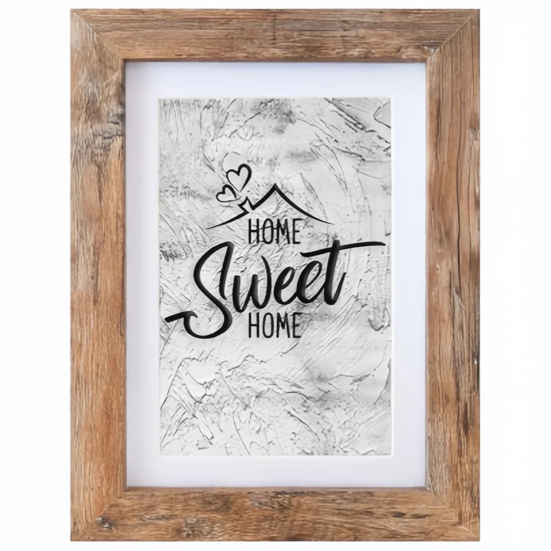 5x7 Picture Frame - Can Display Photo 4x6 with Mat, Wood Frame with Shatterproof Plexiglass, Wall & Tabletop Display, Rustic Brown