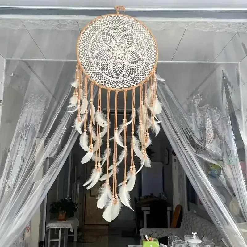 Large Creative Dream Catcher Hanging Ornament Feather Pendant Wall Decor For Wedding Party Home Jewelry Accessories Display