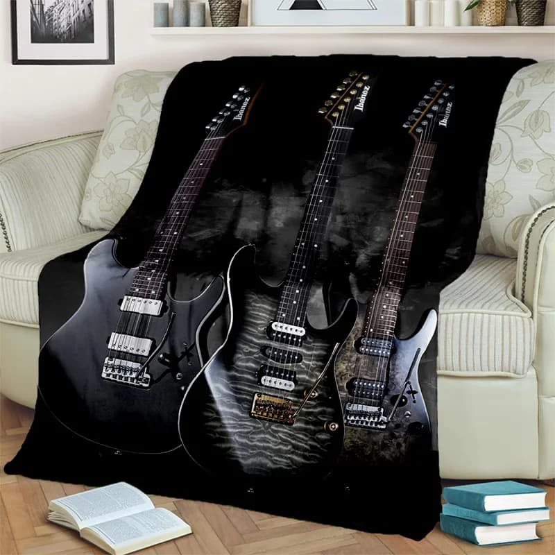 Coperta per chitarra elettrica per chitarra classica HD, coperta morbida per la casa, camera da letto, divano letto, picnic, viaggio, ufficio, coperta per bambini